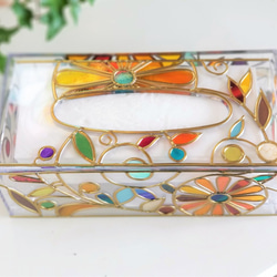 Glass art Tissue case 　 Summer Banquet Gold 第9張的照片