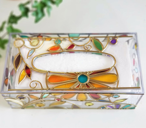 Glass art Tissue case 　 Summer Banquet Gold 第10張的照片