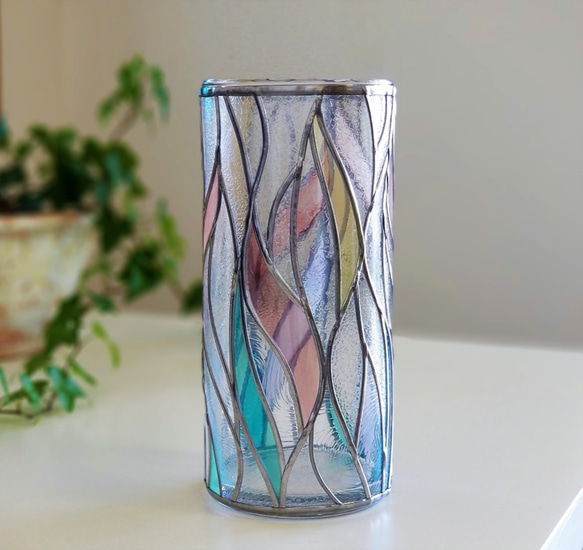 受注：GlassArt☆ガラス丸型花瓶『光明2』 3枚目の画像