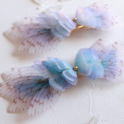 1500円 ブルー系バレッタ金具6cm ヘアアクセサリー 本物花プリザーブド 妖精の髪飾り バレッタ クリップ ブルーベル バレッタ fayfay 通販