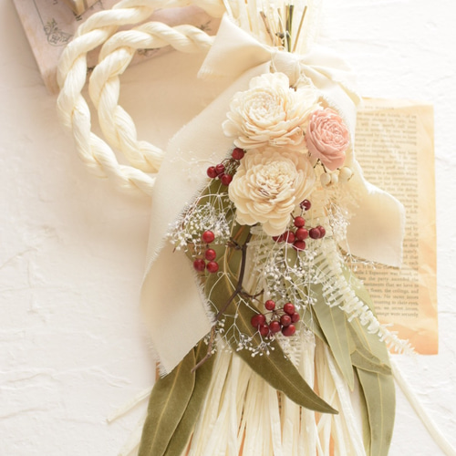 2024 しめ縄飾り ホワイト 2way ② 2024 しめ縄飾り ホワイト 2way ②