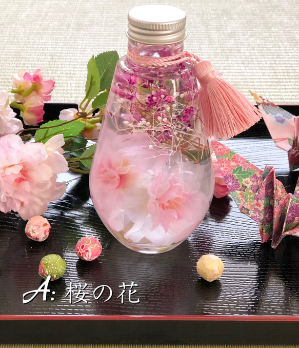 【母の日・ギフト】ハーバリウムドロップ～桃花·桜花～ 2枚目の画像