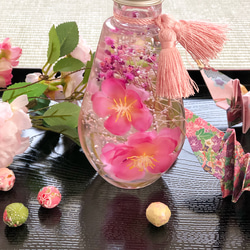 【母の日・ギフト】ハーバリウムドロップ～桃花·桜花～ 4枚目の画像
