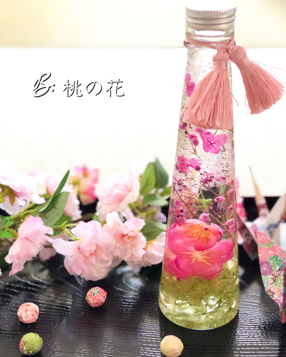 【母の日・ギフト】ハーバリウム～春色·桜花,桃花～ 3枚目の画像
