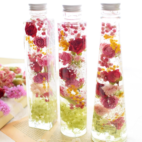 カーネーションとローズのハーバリウム ハーバリウム・植物標本 花結  