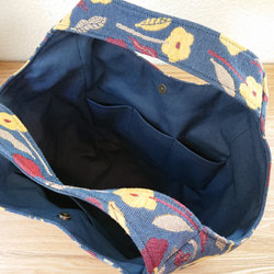【値下げ！】ゴブラン織りのトートバッグ（オータムフラワー） 8枚目の画像