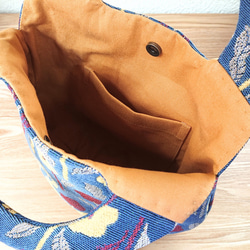 ゴブラン織りのたまご型バッグ（オータムフラワー×マスタードイエロー） 7枚目の画像