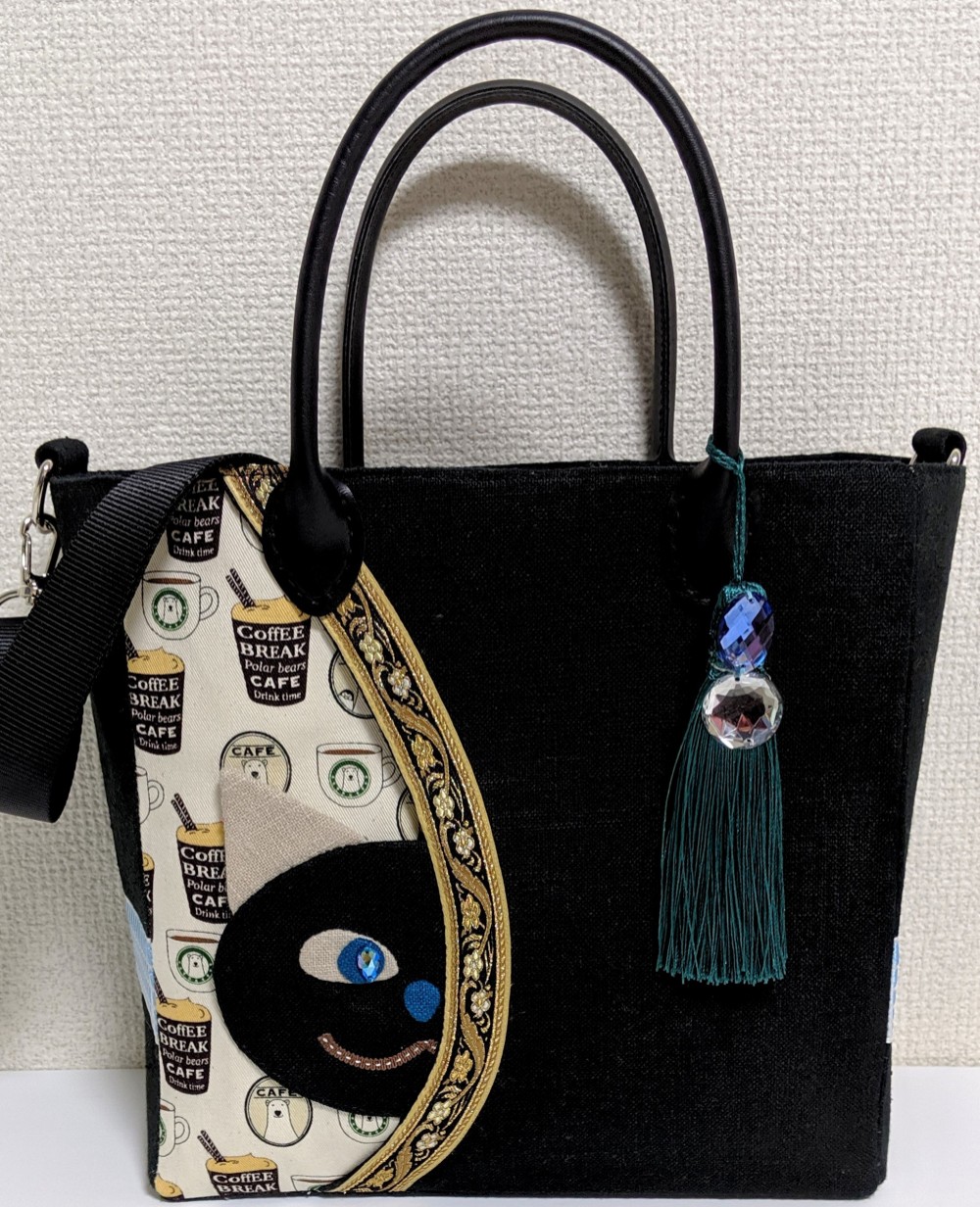カフェ猫は見た!トートバック☆ブラック