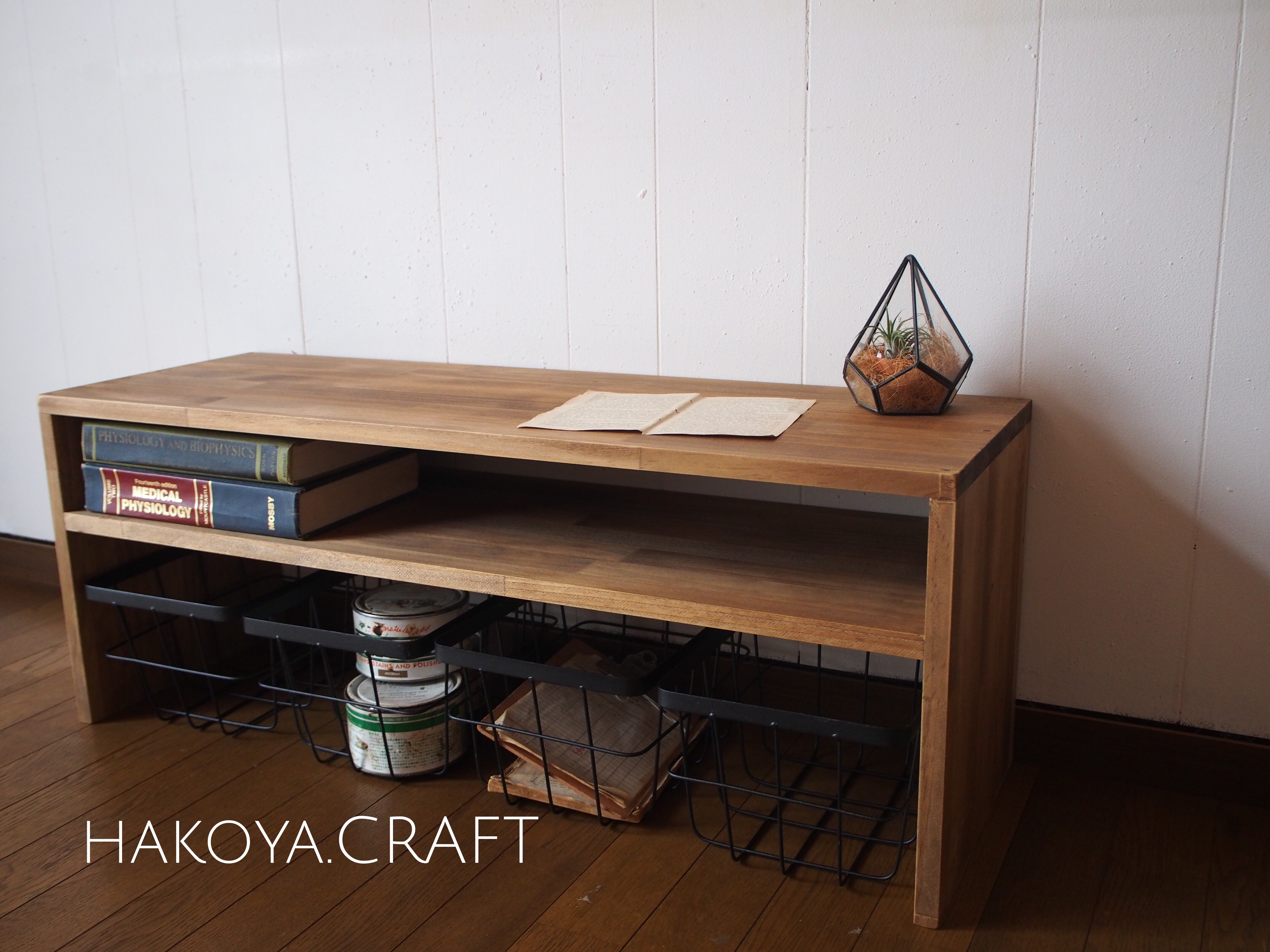 54.Center Table90×30 アイアンバスケット4個セット/テレビボード/テーブル/アイアン