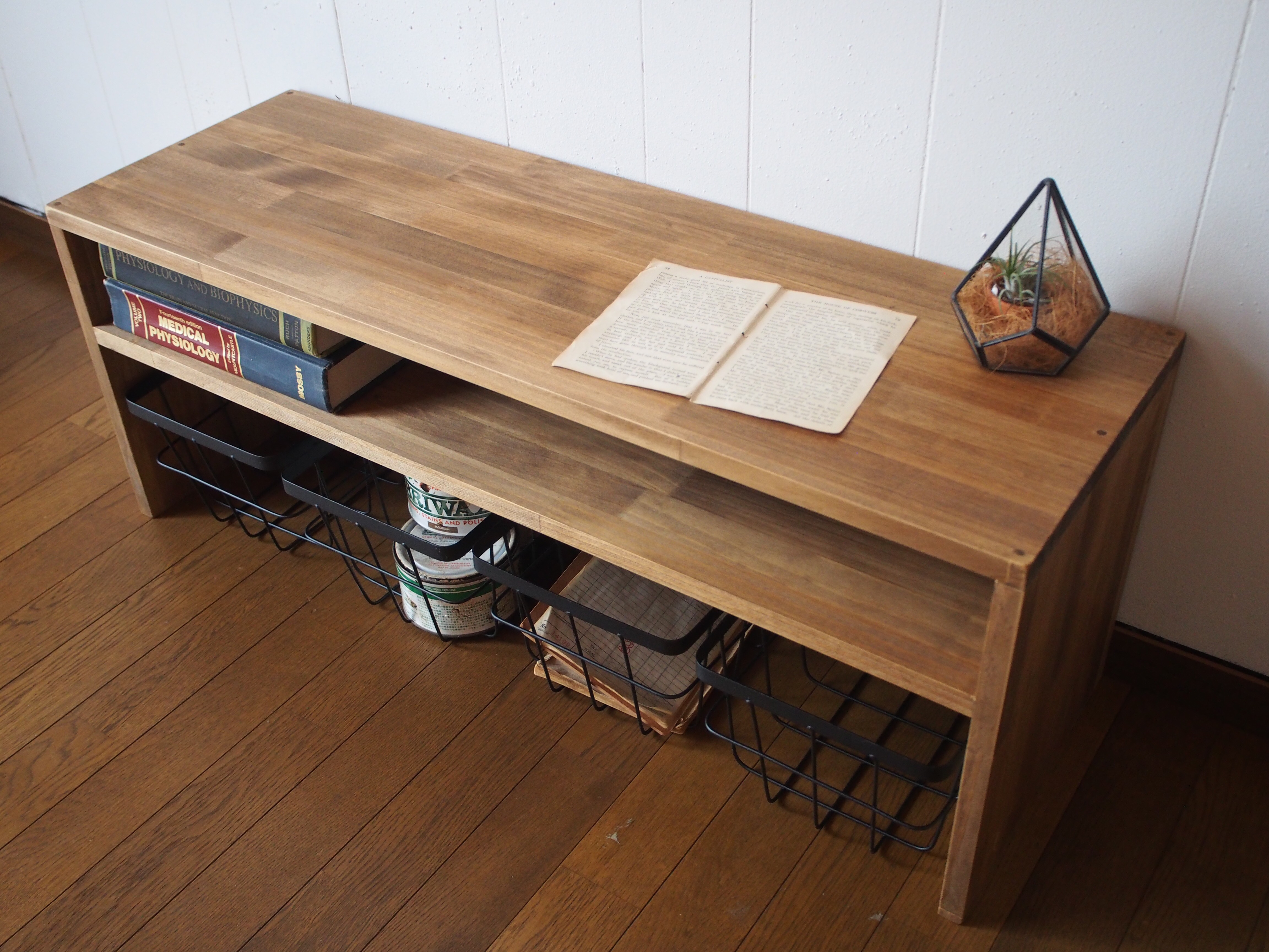 54.Center Table90×30 アイアンバスケット4個セット/テレビボード/テーブル/アイアン