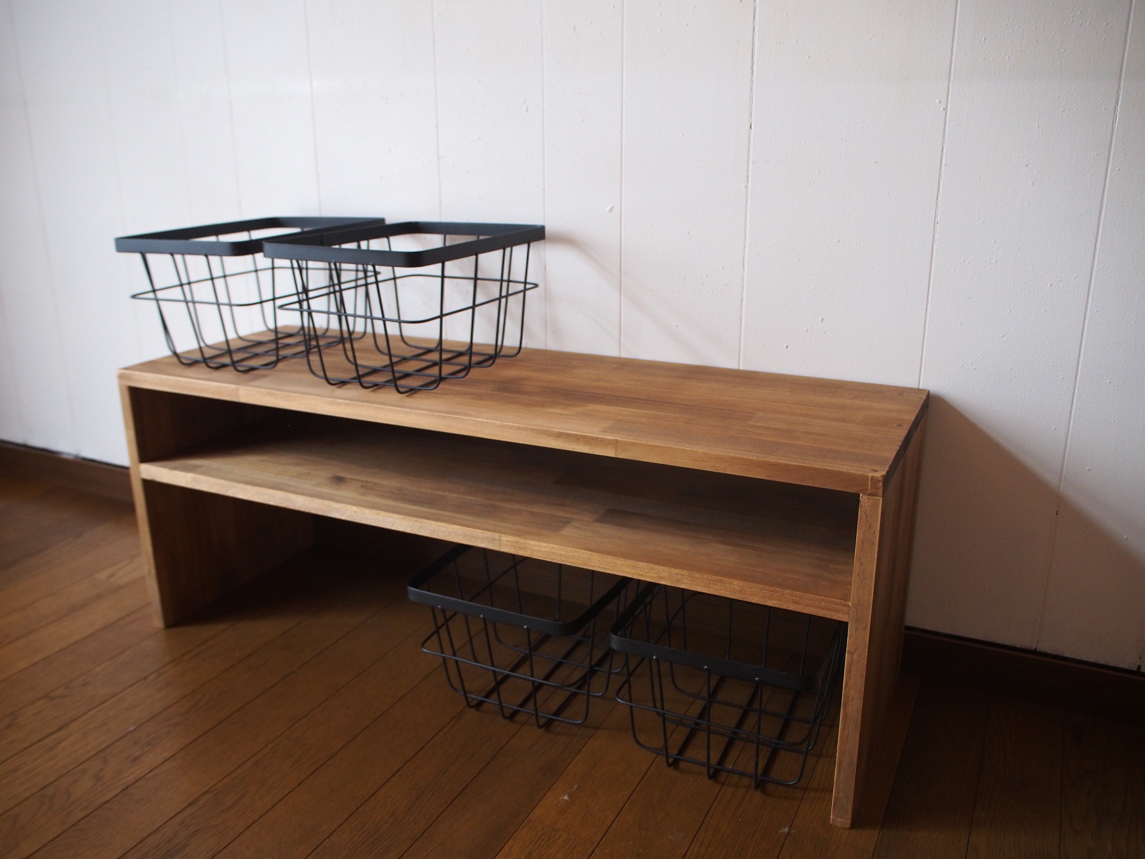 54.Center Table90×30 アイアンバスケット4個セット/テレビボード/テーブル/アイアン