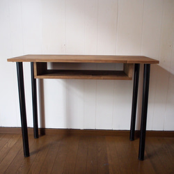 65.Work Desk 棚付き 90×40 組立工具不要 アイアン/デスク/机/テーブル 3枚目の画像