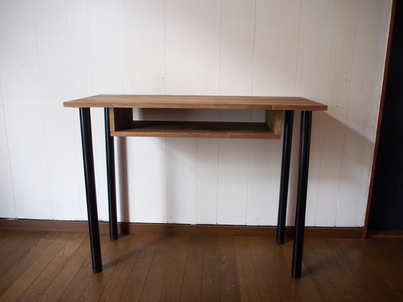 65.Work Desk 棚付き 90×40 組立工具不要 アイアン/デスク/机/テーブル 3枚目の画像