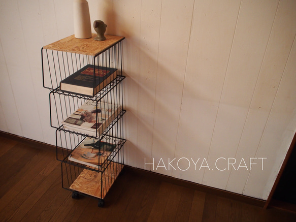 71.Iron BasketWagon キャスター付き キッチンワゴン/キャンプ/アウトドア/アイアン 1枚目の画像