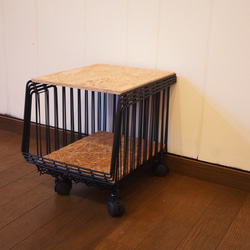 71.Iron BasketWagon キャスター付き キッチンワゴン/キャンプ/アウトドア/アイアン 4枚目の画像