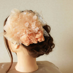 ウェディングヘッドドレス：apricot flower 7枚目の画像