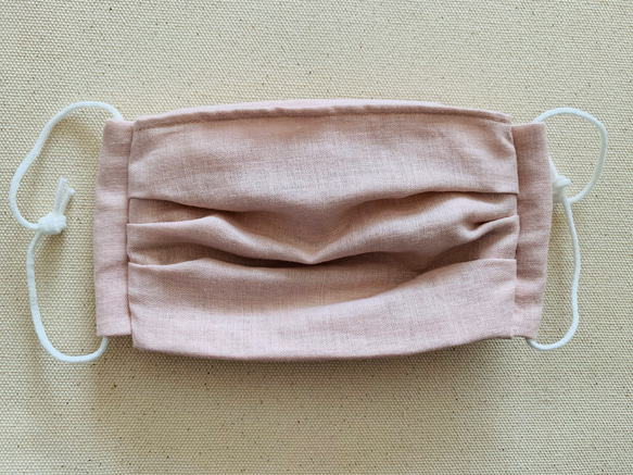 ふんわりギャザー　ポケット付き立体マスク　くすみピンク　M〜Lサイズ 2枚目の画像