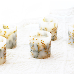 【選べる香り】ミモザのボタニカルキャンドル　ソイキャンドル　精油　アロマキャンドル　結婚式　席札　引出物　ギフト 3枚目の画像