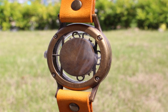 手作り腕時計　Via Aurelia(レトロスケルトン &Brown ) 3枚目の画像