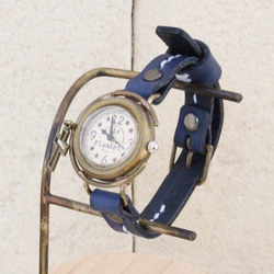 手工手錶Via Flaminia（復古黑帶十字&amp;海軍藍單） 第4張的照片