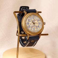 手工手錶 Via Latina (復古音樂錶盤&amp;海軍藍) 第2張的照片