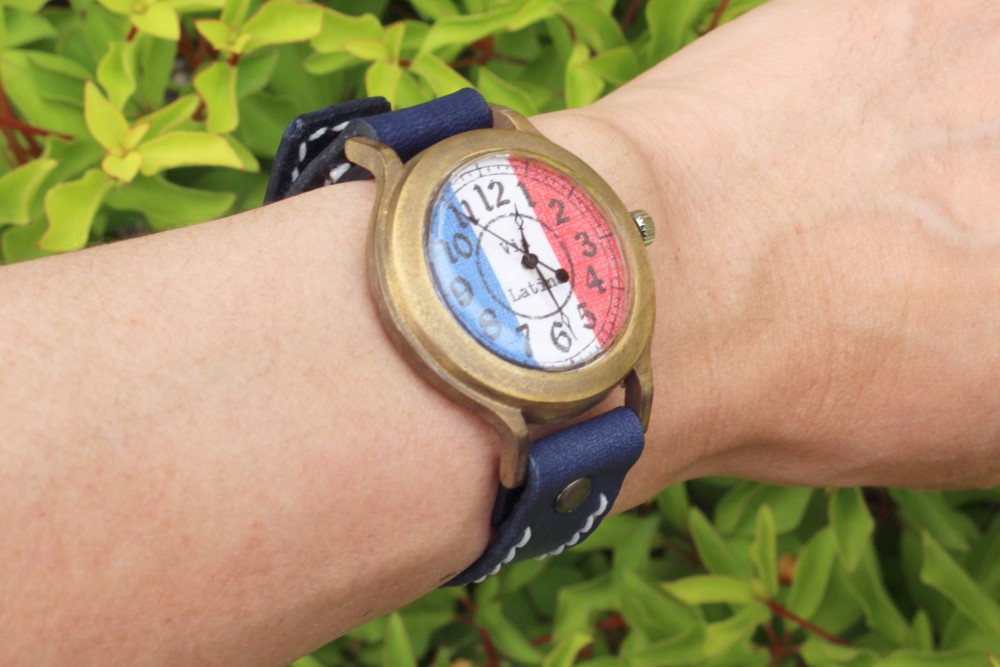 手作り腕時計　Via Latina(フランス国旗 & Navy Blue)