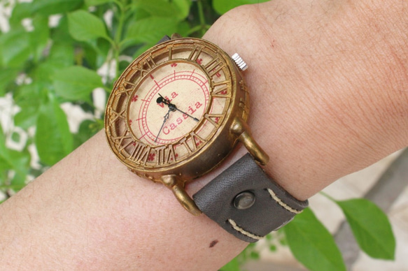 手工手錶 Via Cassia (古董錶殼 棕色錶盤 &amp; 巧克力色) 第4張的照片