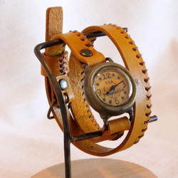 手作り腕時計　Via Flaminia(Brown & Brown 2重巻きベルト) 2枚目の画像