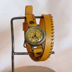 手作り腕時計　Via Flaminia(Brown & Brown 2重巻きベルト) 4枚目の画像