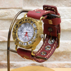 手工手錶 Via Cassia (M)（古董錶殼灰色錶盤和紅色） 第3張的照片