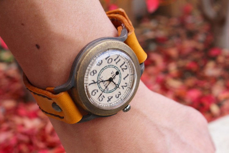 手作り腕時計　Via Latina(レトロGreen & Brown)