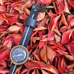 手工腕錶Via Flaminia（藍&amp;海軍藍單帶） 第3張的照片