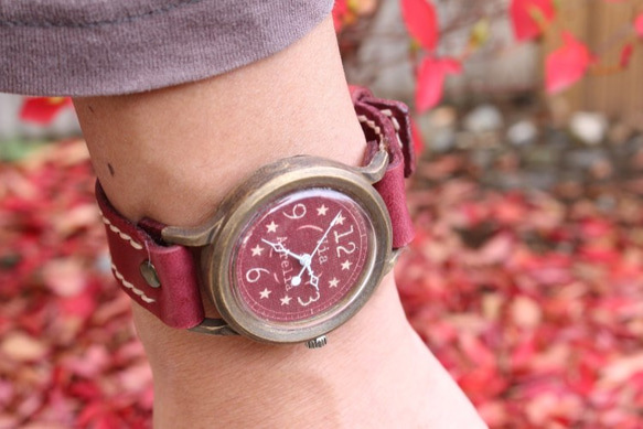 手作り腕時計　Via Aurelia(フルRed☆&Red) 4枚目の画像