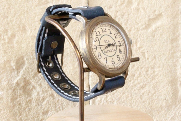 手工腕錶 Via Aurelia（復古綠&amp;海軍藍） 第3張的照片