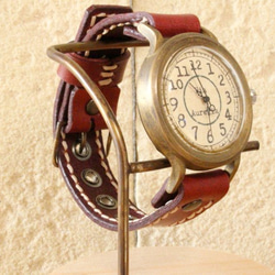 手工手錶 Via Aurelia（復古綠&amp;紅） 第1張的照片
