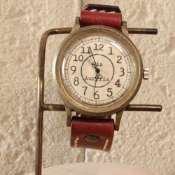 手作り腕時計　Via Aurelia(レトロGreen & Red ) 2枚目の画像