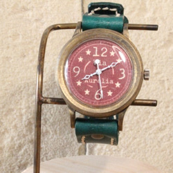 手作り腕時計　Via Aurelia(フルRed☆&Green) 2枚目の画像
