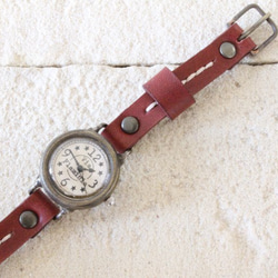 手作り腕時計　Via Flaminia(レトロBlack & Redシングル) 2枚目の画像