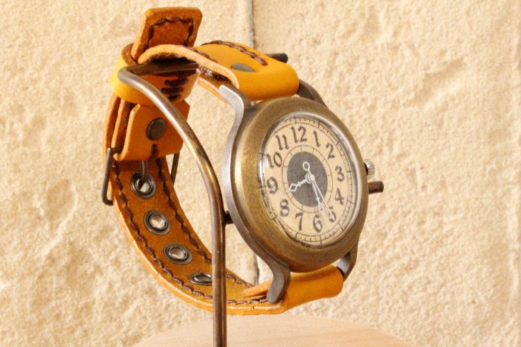 手作り腕時計　Via Latina(Gray & Brown)