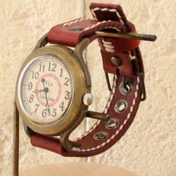 手作り腕時計　Via Latina(レトロRed & Red) 2枚目の画像