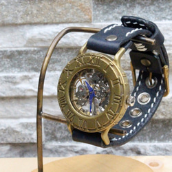 機械式手作り腕時計　Via Ostiensis(十字架レトロ時計 アンティークケース Navy) / メンズ、レディース 5枚目の画像