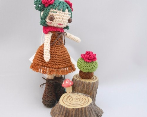 ヒトガタあみぐるみ】Crochetdoll*擬人化サボテンガール あみぐるみ