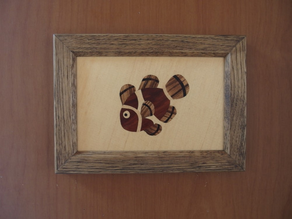 木象嵌額絵～カクレクマノミ～ 3枚目の画像