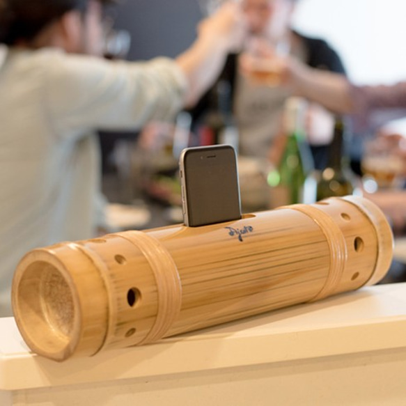 電気を使わないスマホ専用竹筒スピーカー Bambuson -037- スマホ