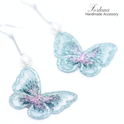 Blue Butterfly(350) ピアス/イヤリング/ノンホールピアス/樹脂ピアス 2枚目の画像