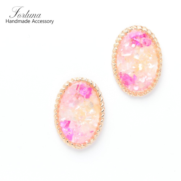 Shell Flower~PINK~(460) ピアス/ノンホールピアス/樹脂ピアス 1枚目の画像