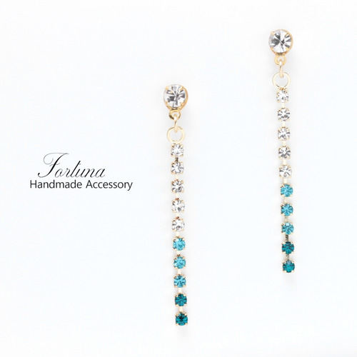 揺れるcrystal~BLUE~(546) ピアス/ノンホールピアス/樹脂ピアス ピアス 