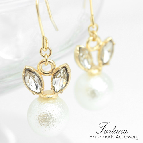 うさちゃんパールピアス(93) ピアス/イヤリング/ノンホール/ピアス 