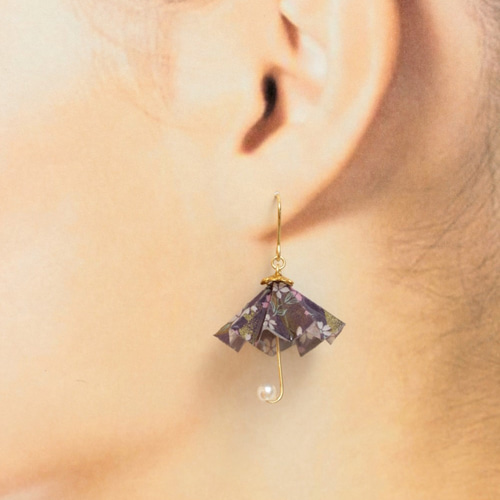 和傘ピアス~紫色~(278) ピアス/イヤリング/ノンホールピアス/樹脂  