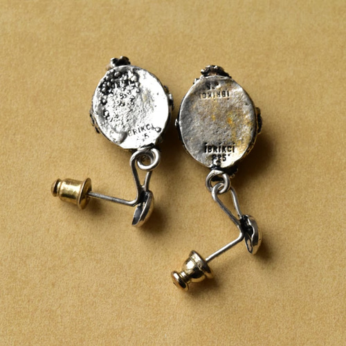 タイガーアイ 925スターリングシルバー・ヴィンテージ・イヤリング  